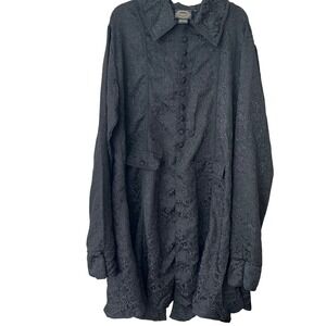 Funhouse NYC Vintage Black Jacquard Duster Jacket Large XL Witchy Gothic Cosplay